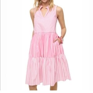 J. Crew Tiered striped Midi dress